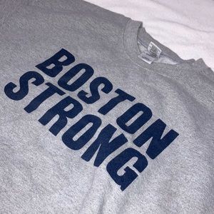 Oversized boyfriend fit Boston strong crew neck